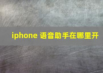 iphone 语音助手在哪里开